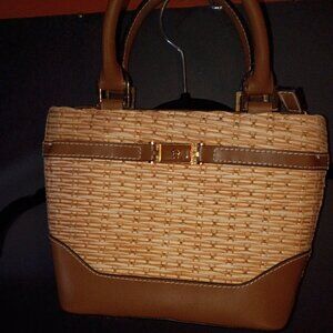 Etienne Aigner Raffia Basketweave Purse, Handbag, Woven Straw RARE,Bag